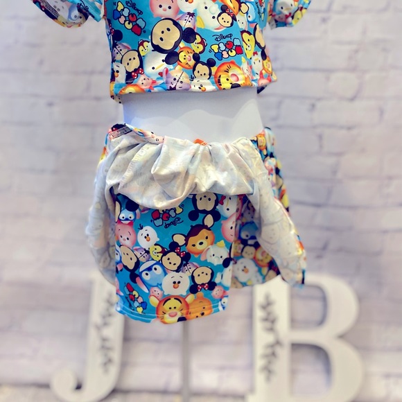 Girls Disney Character Crop Top and Skort Set - Picture 5 of 6